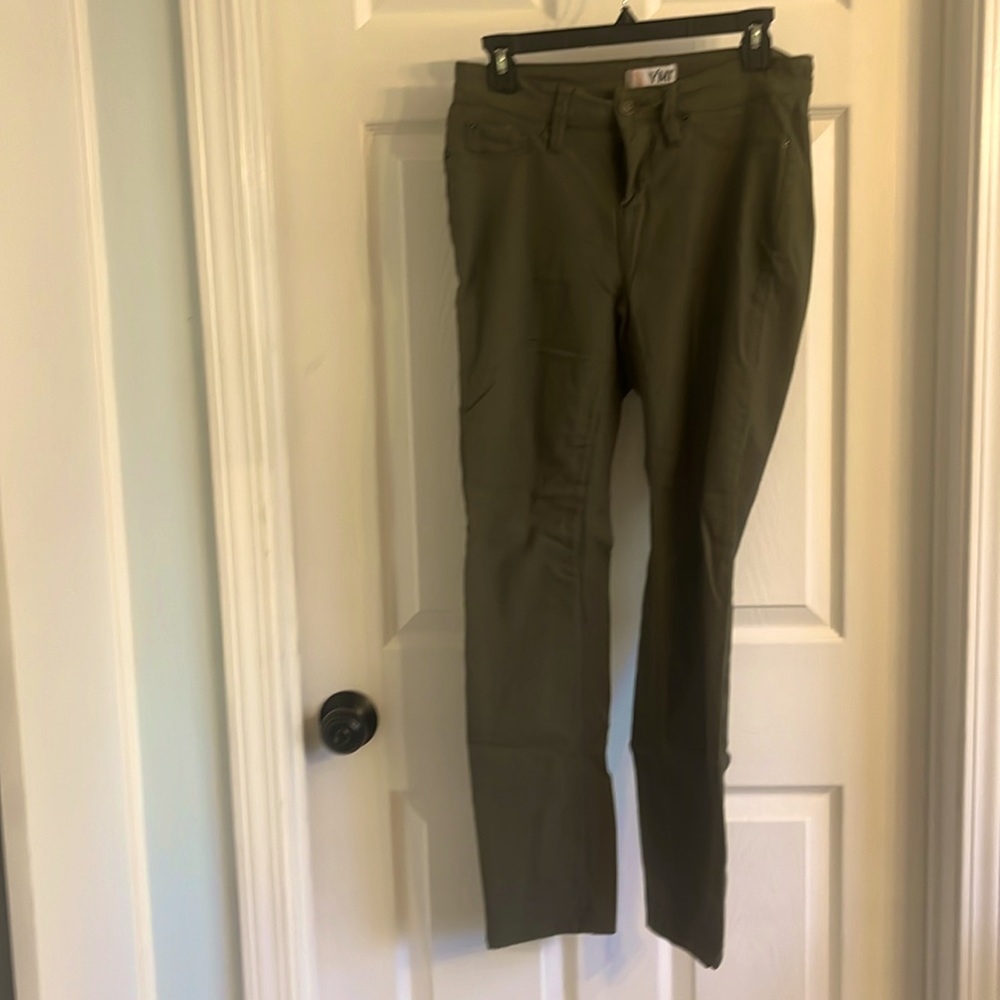 YMI Hyperstretch Royalty for Me Olive Green Skinny Jeans Size 1X Plus Size